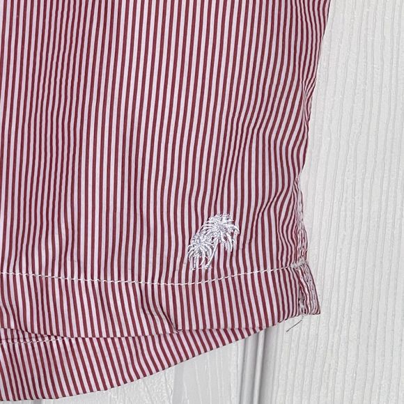 Trunks Surf Swim Co Mens XXL Red White Striped Seersucker Swim Board Shorts - Picture 7 of 16